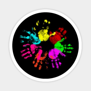 colorful Hand Prints Magnet